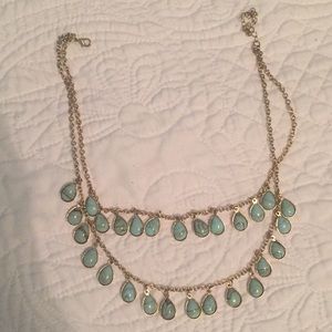 Statement gold jewel necklace